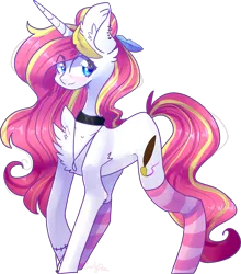 Size: 1663x1889 | Tagged: safe, artist:emily-826, derpibooru import, oc, oc:pink lovely neko, unofficial characters only, pony, unicorn, clothes, female, mare, simple background, socks, solo, striped socks, transparent background