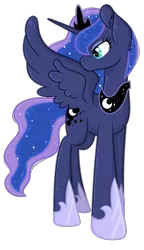 Size: 992x1724 | Tagged: safe, artist:angellightyt, derpibooru import, princess luna, alicorn, pony, jewelry, ms paint, regalia, simple background, solo, spread wings, transparent background, wings
