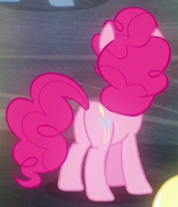 Size: 196x228 | Tagged: safe, derpibooru import, screencap, pinkie pie, pony, the saddle row review, butt, cropped, plot