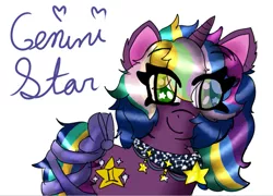 Size: 735x530 | Tagged: artist needed, safe, derpibooru import, oc, unofficial characters only, pony, unicorn, astrology, aurora borealis, bow, choker, colored, concept art, jewelry, multicolored hair, shading, solo, star signs, stars, tail bow, tail wrap