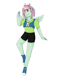 Size: 4869x6528 | Tagged: safe, artist:cornerverse, derpibooru import, fluttershy, rainbow dash, anthro, absurd resolution, alternate hairstyle, converse, female, flutterdash, fusion, lesbian, shipping, shoes, simple background, transparent background, wings