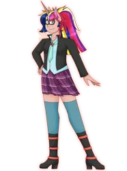 Size: 4869x6528 | Tagged: safe, artist:cornerverse, derpibooru import, sci-twi, sunset shimmer, twilight sparkle, equestria girls, absurd resolution, alternate hairstyle, female, fusion, lesbian, phantom wings, scitwishimmer, shipping, simple background, solo, sunsetsparkle, transparent background