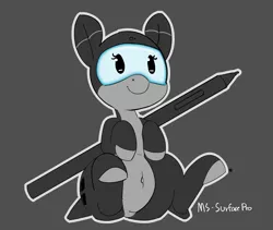 Size: 5000x4221 | Tagged: safe, artist:pabbley, derpibooru import, ponified, object pony, original species, pony, absurd resolution, belly button, cute, microsoft, partial color, simple background, sitting, solo, stylus, surface, surface pro