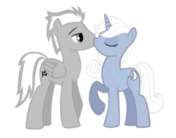 Size: 1007x793 | Tagged: safe, artist:silver dash, derpibooru import, oc, oc:moonbow, oc:silver dash, unofficial characters only, pegasus, pony, unicorn, base used, kissing, simple background, transparent background