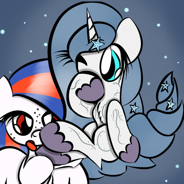 Size: 1000x1000 | Tagged: suggestive, artist:souldew, derpibooru import, princess silver swirl, oc, oc:ocean bird, pony, tumblr:ask ocean bird, explicit source, female, fetish, g2, g2 to g4, generation leap, hoof fetish, hoof licking, hoof worship, lesbian, licking, tongue out