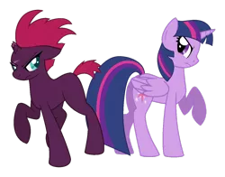 Size: 1024x802 | Tagged: safe, artist:disturbed-taco, artist:yaribases, derpibooru import, tempest shadow, twilight sparkle, twilight sparkle (alicorn), alicorn, pony, unicorn, my little pony: the movie, angry, base used, broken horn, duo, eye scar, female, mare, scar