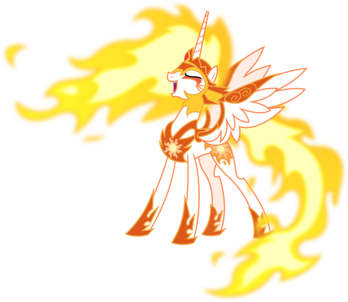 Size: 10305x8936 | Tagged: safe, artist:chrzanek97, derpibooru import, daybreaker, pony, a royal problem, absurd resolution, eyes closed, fire, get, laughing, mane of fire, simple background, solo, spread wings, transparent background, vector, wings