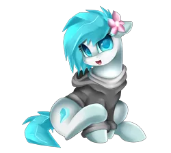 Size: 2918x2614 | Tagged: safe, artist:pridark, derpibooru import, oc, oc:ice cubes, unofficial characters only, earth pony, pony, commission, cute, female, floppy ears, flower, flower in hair, looking at you, mare, ocbetes, simple background, smiling, solo, transparent background