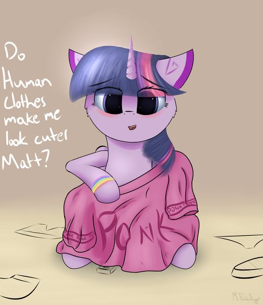 Size: 2500x2900 | Tagged: safe, artist:a8f12, derpibooru import, twilight sparkle, twilight sparkle (alicorn), alicorn, pony, clothes, cute, floppy ears, oversized clothes, oversized shirt, self insert, shirt, solo