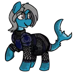 Size: 760x727 | Tagged: safe, artist:thebirdiebin, derpibooru import, oc, oc:seafoam, unofficial characters only, original species, pony, shark pony, armor, cleric, dungeons and dragons, female, image, png, reverse trap, simple background, solo, transparent background