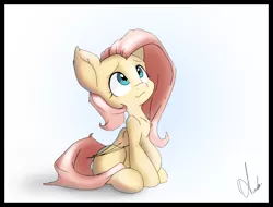 Size: 5999x4555 | Tagged: safe, artist:ando, derpibooru import, fluttershy, pegasus, pony, absurd resolution, cute, female, looking up, mare, shyabetes, simple background, solo