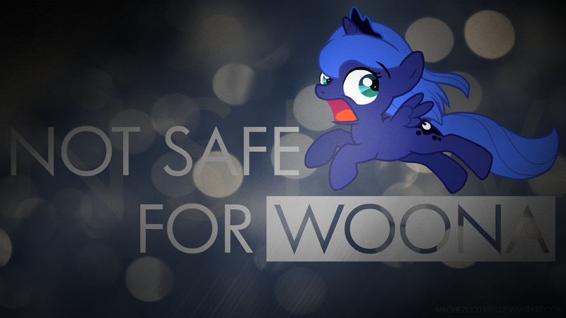 Size: 1920x1080 | Tagged: artist:flausch-katzerl, artist:mrchezco1995, bubble, derpibooru import, edit, female, filly, leaping, meme, not safe for woona, nsfw, open mouth, princess luna, pun, safe, scared, solo, vector, wallpaper, wallpaper edit, wide eyes, woona, younger