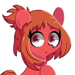 Size: 700x700 | Tagged: safe, artist:turtlefarminguy, derpibooru import, ponified, earth pony, pony, :o, blushing, cute, female, looking at you, mare, my hero academia, ochako uraraka, open mouth, quirked pony, simple background, solo, transparent background, wide eyes