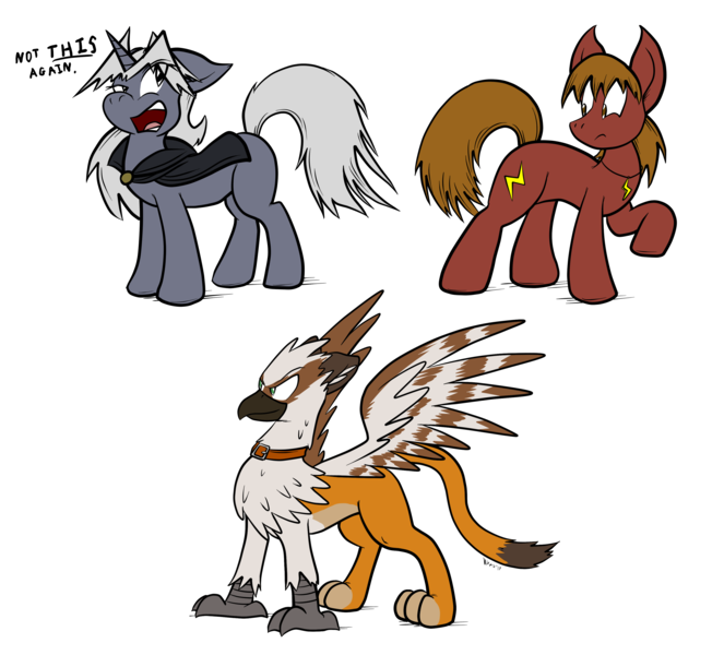 Size: 3362x3043 | Tagged: safe, artist:virmir, derpibooru import, oc, oc:virmare, oc:virmir, ponified, unofficial characters only, earth pony, gryphon, pony, unicorn, griffonized, high res, raised hoof, simple background, species swap, transparent background