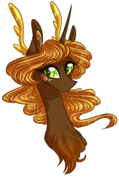 Size: 680x1019 | Tagged: safe, artist:australian-senior, derpibooru import, oc, oc:canela, unofficial characters only, alicorn, kirin, kirindos, alternate universe, antlers, bust, chest fluff, image, png, simple background, solo, transparent background