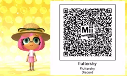 Size: 400x240 | Tagged: safe, derpibooru import, fluttershy, pony, barely pony related, mii, qr code, tomodachi life