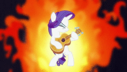 Size: 1920x1080 | Tagged: safe, derpibooru import, screencap, rarity, pony, honest apple, animated, bipedal, five seconds or less, guitar, guitar solo, guitarity, solo, sound, webm