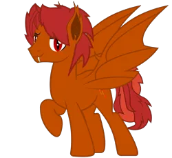 Size: 1690x1547 | Tagged: safe, artist:goldenfoxda, derpibooru import, oc, oc:crimson fang, oc:goldenfox, unofficial characters only, bat pony, pony, vampire, bat ponified, dark side, race swap, sharp teeth, simple background, smiling, smirk, solo, teeth, transparent background, vector