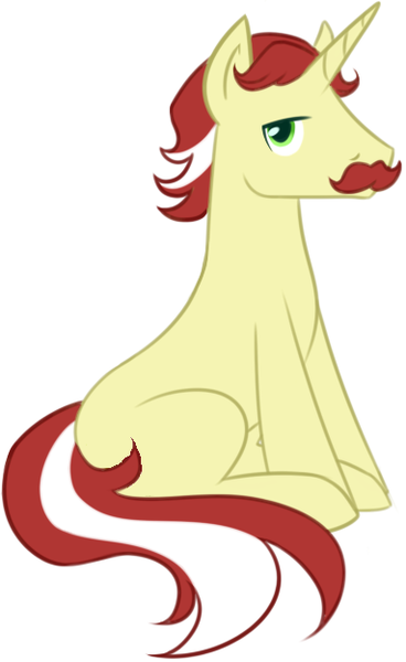 Size: 383x624 | Tagged: safe, derpibooru import, flam, pony, ask flam, cute, facial hair, flamabetes, missing accessory, missing cutie mark, moustache, sitting, solo