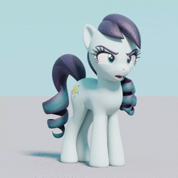 Size: 1024x1024 | Tagged: safe, artist:therealdjthed, derpibooru import, coloratura, earth pony, pony, 3d, 3d model, 60 fps, angry, animated, blender, cycles, cycles render, female, mare, model:djthed, rara, solo, sound, talking, webm