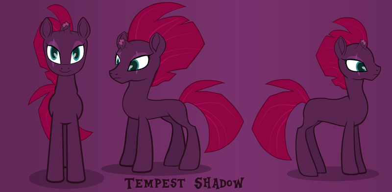 Size: 1358x667 | Tagged: safe, artist:silky-seams, derpibooru import, tempest shadow, pony, unicorn, my little pony: the movie, adult blank flank, blank flank, broken horn, eye scar, female, mare, scar, solo