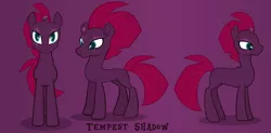 Size: 1358x667 | Tagged: safe, artist:silky-seams, derpibooru import, tempest shadow, pony, unicorn, my little pony: the movie, adult blank flank, blank flank, broken horn, eye scar, female, mare, scar, solo