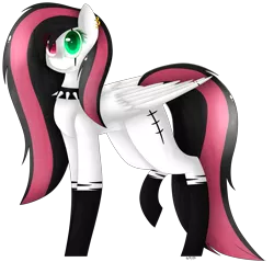 Size: 2817x2697 | Tagged: safe, artist:pinkpearlmlp, derpibooru import, oc, oc:emala jiss, unofficial characters only, pegasus, pony, choker, female, heterochromia, high res, mare, simple background, solo, spiked choker, transparent background