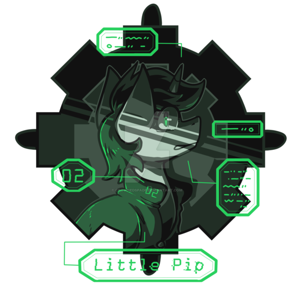 Size: 1024x1024 | Tagged: safe, artist:crownedspade, derpibooru import, oc, oc:littlepip, unofficial characters only, pony, unicorn, fallout equestria, fanfic, bust, clothes, design, fanfic art, female, horn, mare, portrait, shirt, shirt design, solo, text, traditional art, vault suit, watermark