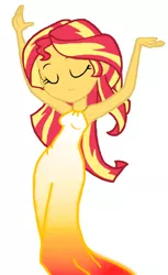 Size: 546x892 | Tagged: safe, artist:haleyc4629, derpibooru import, edit, sunset shimmer, phoenix, equestria girls, my past is not today, angel, armpits, beautiful, clothes, dress, reference, simple background, sleeveless, solo, vector, white background, wingless