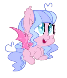 Size: 1155x1336 | Tagged: safe, artist:cloiepony, derpibooru import, oc, oc:glitzy glam, unofficial characters only, bat pony, pony, chibi, female, filly, heart eyes, simple background, solo, transparent background, wingding eyes