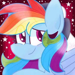 Size: 800x800 | Tagged: safe, artist:rainbowkittyy, derpibooru import, rainbow dash, pony, blushing, looking at you, smiling, solo