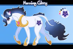 Size: 1200x800 | Tagged: safe, artist:bijutsuyoukai, derpibooru import, oc, oc:morning glory, unofficial characters only, pony, unicorn, curved horn, female, mare, offspring, parent:good king sombra, parent:king sombra, parent:princess celestia, parents:celestibra, solo