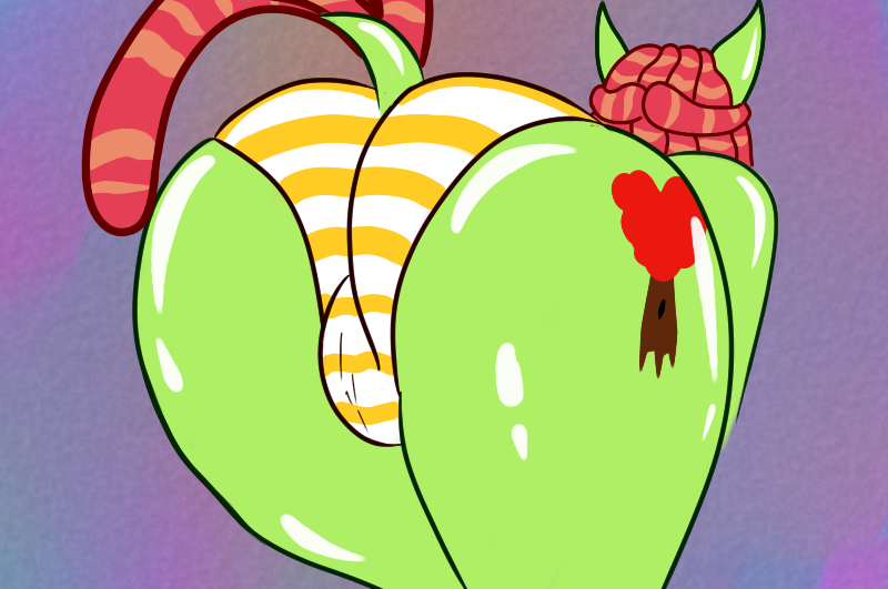 Size: 800x531 | Tagged: anthro, artist:astardragon, ass, cameltoe, chubby, clothes, derpibooru import, female, large butt, nudity, panties, plump, presenting, questionable, solo, solo female, striped underwear, stupid sexy tree hugger, the ass was fat, treebutt, tree hugger, underwear