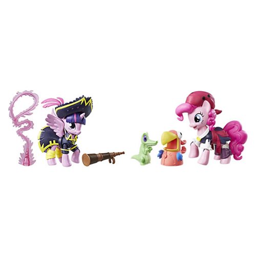 Size: 500x500 | Tagged: safe, derpibooru import, gummy, pinkie pie, twilight sparkle, twilight sparkle (alicorn), alicorn, parrot, pony, my little pony: the movie, bandana, captain twilight, clothes, guardians of harmony, hat, jacket, lasso, magic, pirate, pirate outfit, pirate pinkie pie, pirate twilight, rope, toy