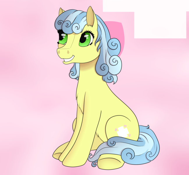 Size: 900x832 | Tagged: safe, artist:fia94, derpibooru import, nurse coldheart, nurse snowheart, earth pony, pony, alternate hairstyle, cutie mark background, female, mare, missing accessory, smiling, solo