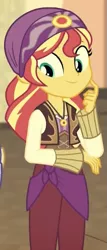 Size: 347x808 | Tagged: safe, derpibooru import, screencap, sunset shimmer, equestria girls, movie magic, spoiler:eqg specials, cropped, india movie set, solo, sunshim