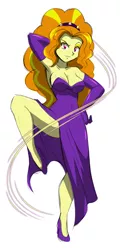 Size: 1537x3195 | Tagged: suggestive, artist:danmakuman, derpibooru import, adagio dazzle, equestria girls, rainbow rocks, adoragio, armpits, breasts, busty adagio dazzle, clothes, cute, dress, evening gloves, female, gloves, high heels, long gloves, looking at you, shoes, side slit, simple background, solo, white background