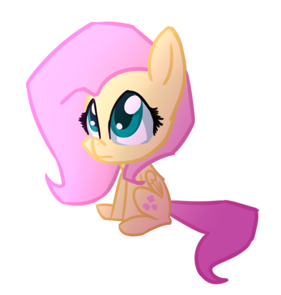 Size: 1223x1284 | Tagged: safe, artist:bravefleet, artist:datonetrumpet, derpibooru import, fluttershy, pegasus, pony, chibi, cute, female, looking up, mare, simple background, sitting, smol, smolpone, solo, transparent background