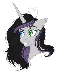 Size: 783x991 | Tagged: safe, artist:kseniyart, derpibooru import, oc, oc:annika, unofficial characters only, pony, unicorn, bust, female, heterochromia, mare, portrait, simple background, solo, transparent background