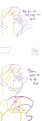 Size: 800x2300 | Tagged: safe, artist:d-sixzey, derpibooru import, starlight glimmer, sunset shimmer, twilight sparkle, pony, unicorn, my little pony: the movie, >:c, comic, dialogue, female, florkofcows, food, frown, hey man see that guy over there, ice cream, ice cream cone, mare, meme, simple background, white background