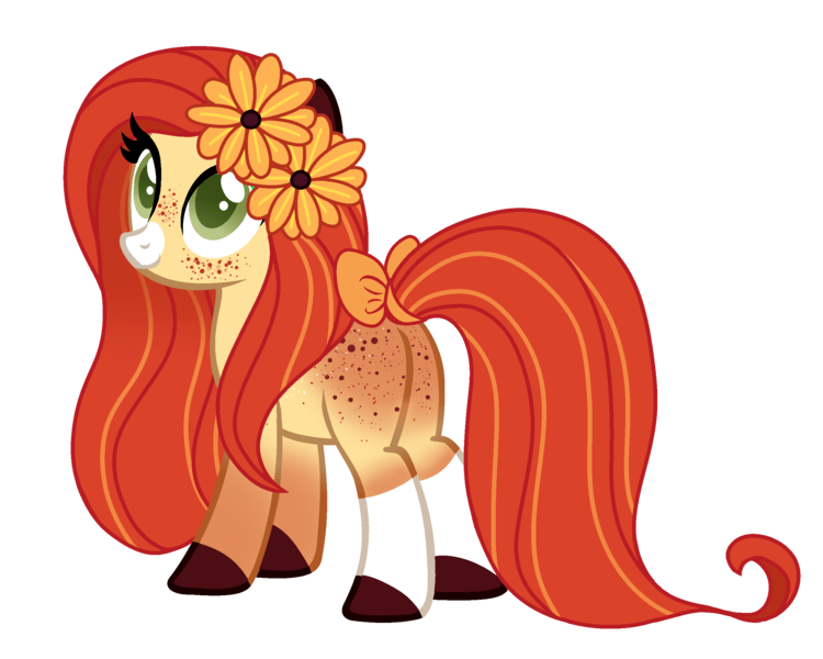 Size: 2500x2000 | Tagged: safe, artist:angei-bites, derpibooru import, oc, unofficial characters only, earth pony, pony, bow, female, flower, flower in hair, freckles, high res, mare, simple background, solo, tail bow, transparent background