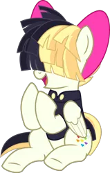 Size: 5248x8251 | Tagged: safe, artist:jhayarr23, derpibooru import, songbird serenade, pegasus, pony, my little pony: the movie, absurd resolution, bow, female, hair bow, hair over eyes, mare, show accurate, simple background, sitting, solo, transparent background, vector