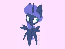 Size: 4000x3000 | Tagged: safe, artist:sunny4sunnly, artist:syncbanned, derpibooru import, princess luna, alicorn, pony, chibi, collaboration, ear fluff, female, mare, simple background, solo