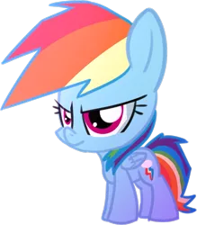 Size: 811x926 | Tagged: safe, artist:bravefleet, artist:datonetrumpet, derpibooru import, rainbow dash, pony, cute, dashabetes, simple background, smol, solo, transparent background