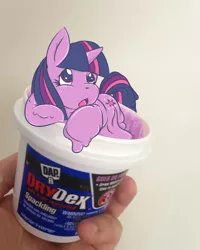 Size: 1024x1280 | Tagged: artist:ponyfox, bad pun, badumsquish approved, derpibooru import, edit, goo pony, irl, melting, object pony, original species, photo, photo edit, ponified, pun, safe, spackle, twilight spackle, twilight sparkle