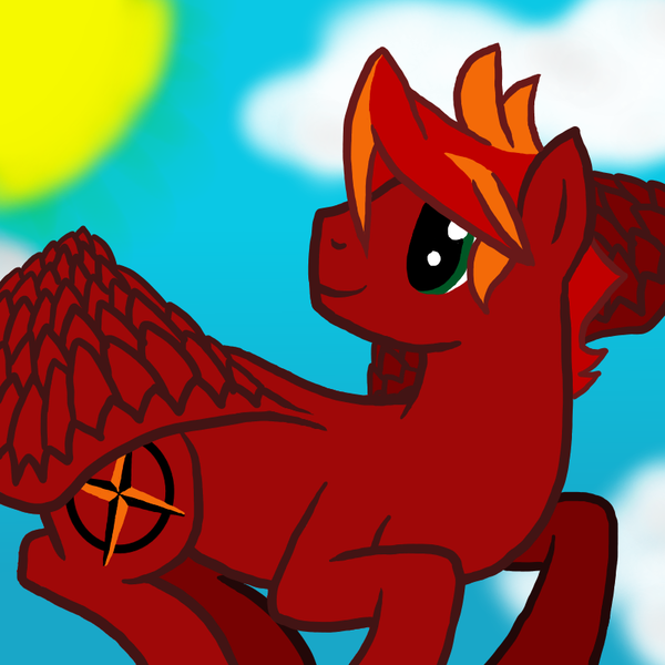 Size: 800x800 | Tagged: safe, artist:legendoflink, derpibooru import, oc, oc:auburn winds, unofficial characters only, pegasus, pony, attempted background, cute, flying, looking back, simple background, smiling