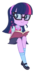 Size: 1575x3003 | Tagged: safe, artist:invisibleink, derpibooru import, sci-twi, twilight sparkle, equestria girls, adorkable, book, bookworm, child, cute, dork, female, headband, meganekko, simple background, solo, transparent background, twiabetes, vector, young, younger