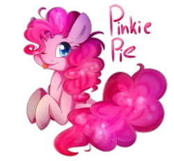 Size: 2389x2215 | Tagged: safe, artist:soundwavepie, derpibooru import, pinkie pie, pony, high res, one eye closed, simple background, solo, tongue out, transparent background, wink