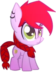 Size: 852x1081 | Tagged: safe, artist:bravefleet, artist:datonetrumpet, derpibooru import, oc, oc:crab apple, unofficial characters only, earth pony, pony, chibi, cute, simple background, smol, solo, transparent background