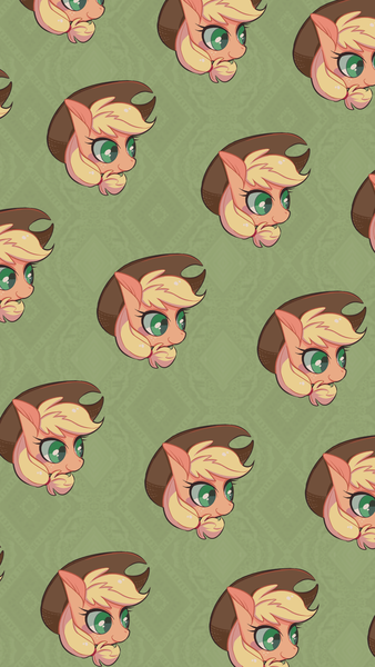 Size: 1080x1920 | Tagged: applejack, artist:phyllismi, derpibooru import, safe, solo, tiled background, wallpaper